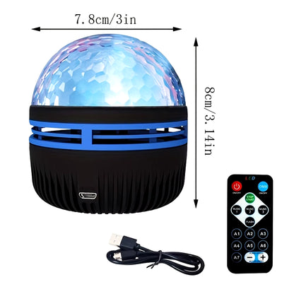 LED Starry Galaxy Ocean Wave Projector: RGB Smart Lamp with Remote Control