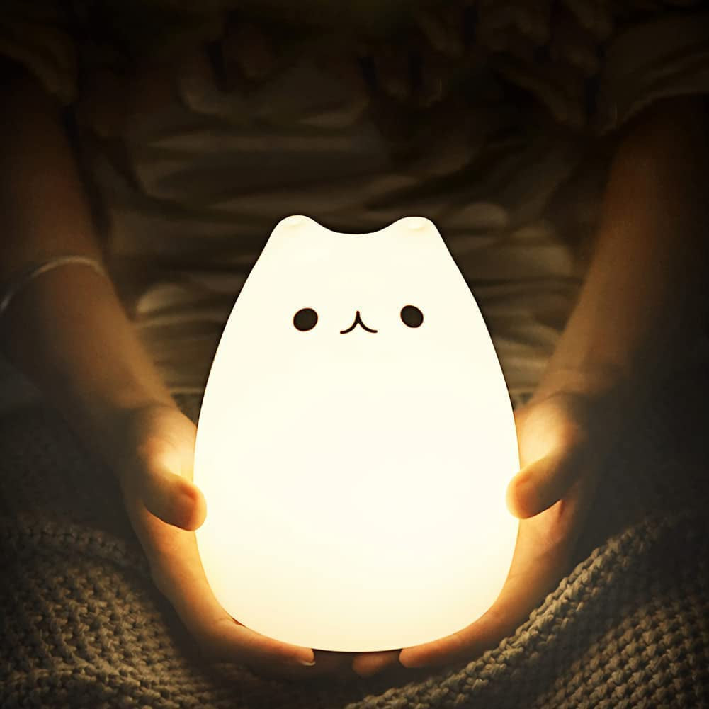 Cat Lamp with Remote Control: Silicone Kitty Night Light